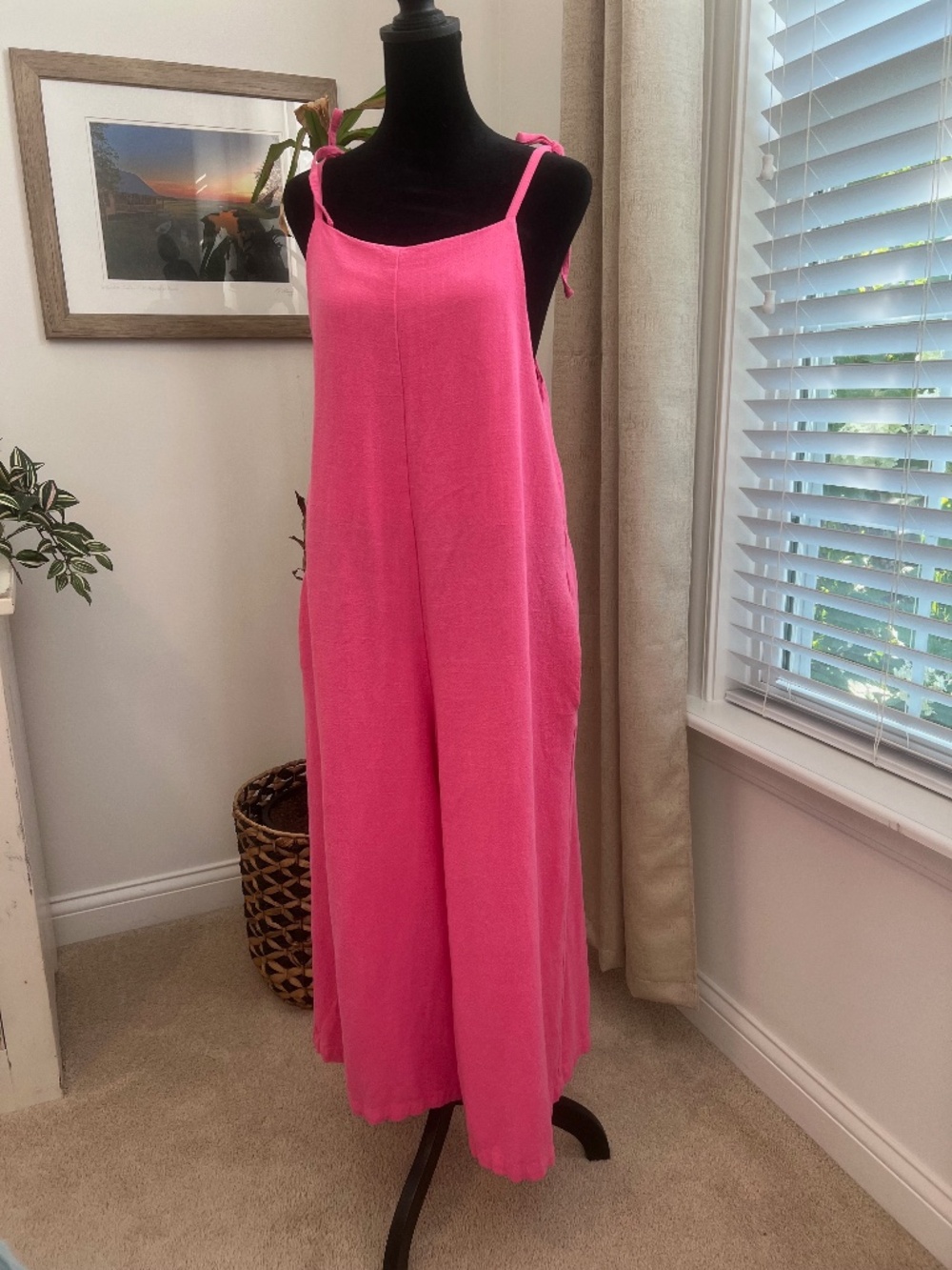Vici Pink shoulder tie romper